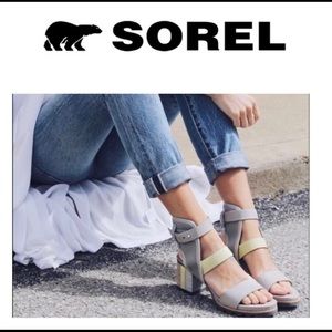 Sorel Addington Cuff Yellow and Gray Sandal